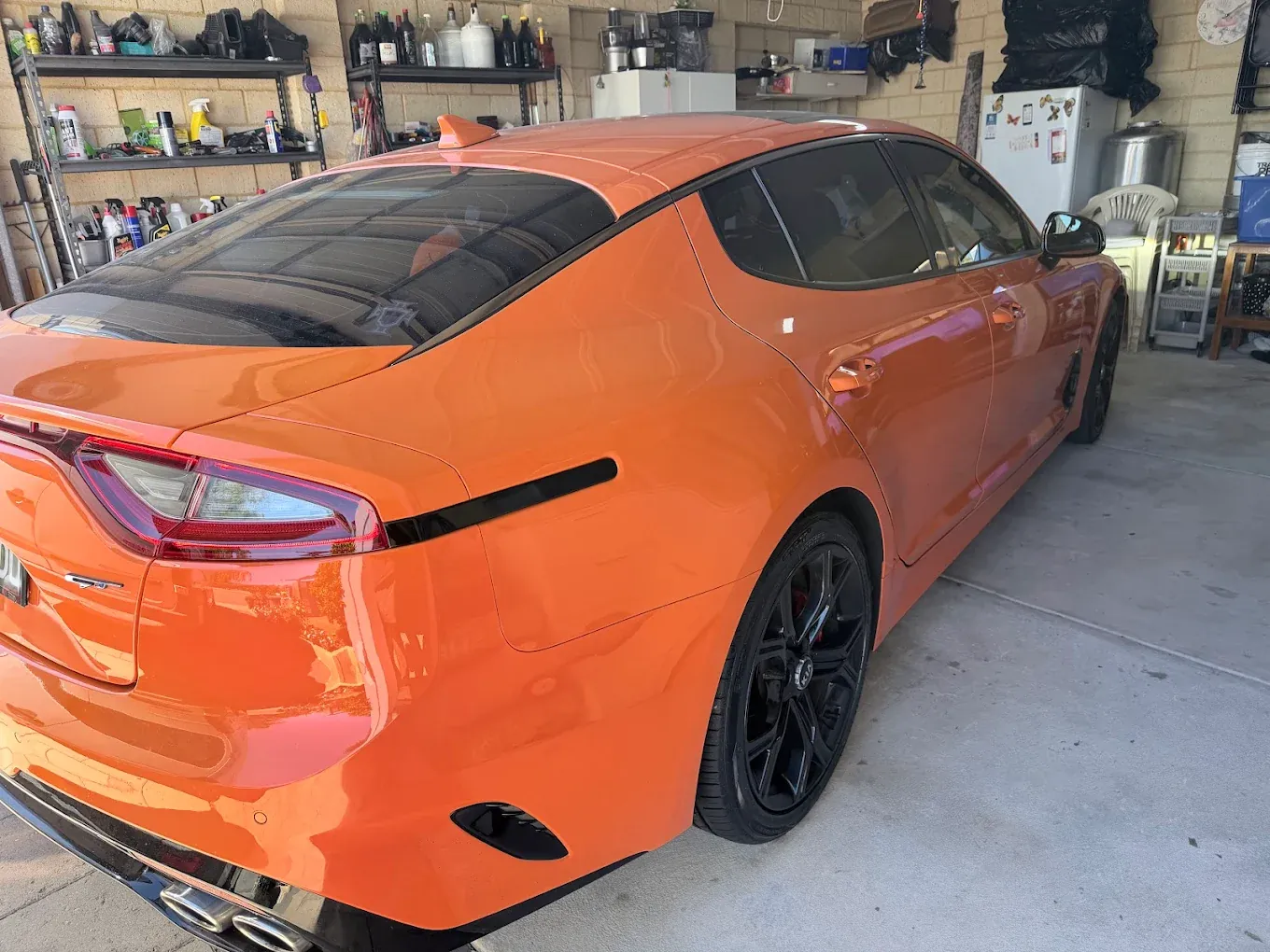 Orange Kia Stinger