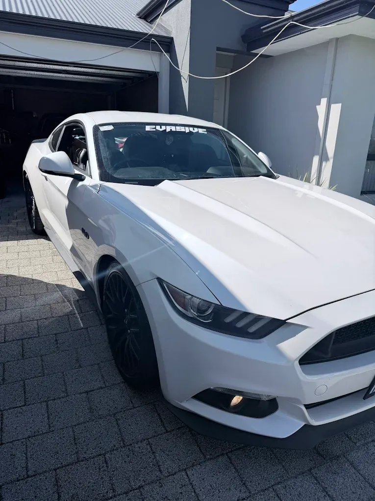 White Ford Mustang GT